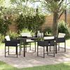 vidaXL Tuin eettafelset 5 pcs Zwart poly rattan