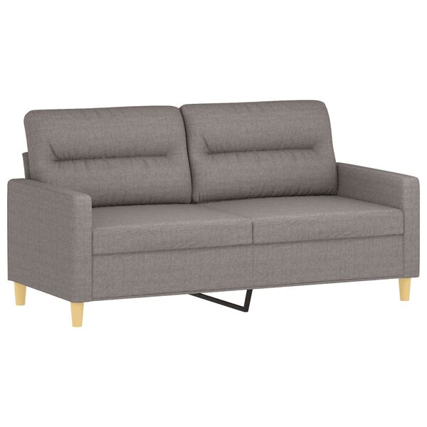vidaXL 3-delige Loungeset met kussens stof taupe