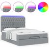 vidaXL Ottoman bed met matras en LED's 140x200cm stof lichtgrijs