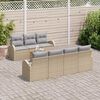 vidaXL Tuinbankenset met kussen 8 pcs Beige poly rattan