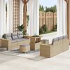 vidaXL Tuin Sofa Set met kussen 9 pcs Beige en Licht Grijs Poly Rattan