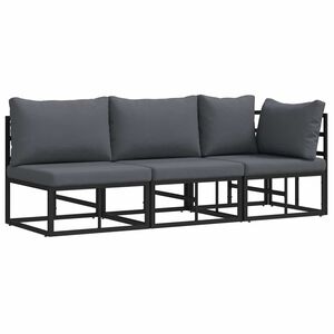 vidaXL 3 st Buitenmeubilair Metaal Zwart en Anthraciet