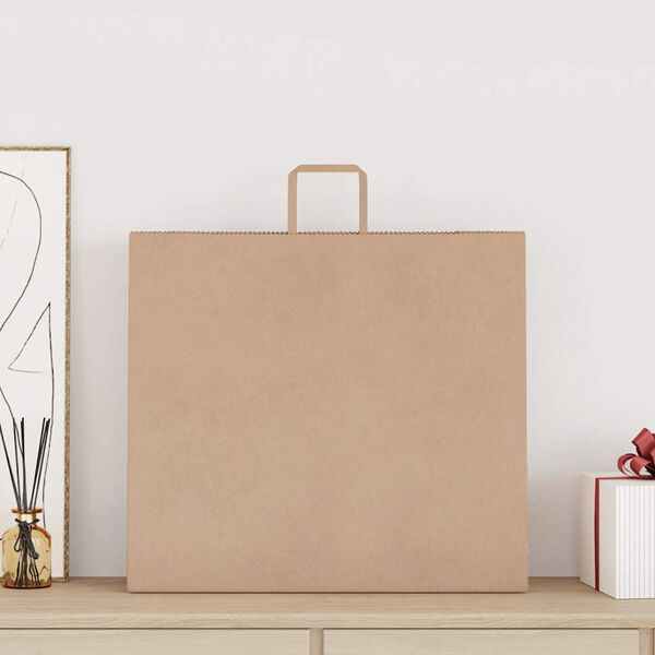 vidaXL Papieren zakken 50 st met hengsels 54x15x49 cm bruin