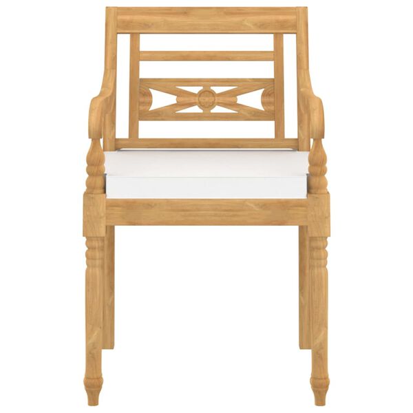 vidaXL Stoelen Batavia 8 st met kussens massief teakhout