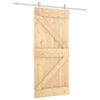 vidaXL Schuifdeur Natuurlijk en Wit 95 x 210 cm Massief Grenenhout