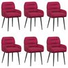 vidaXL Eettafelstoelen 6 pcs fluweel Wijnrood 59 x 59,5 x 90 cm