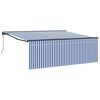 vidaXL Uitschuifbare luifel Blauw en Wit 400 &times; 300 cm