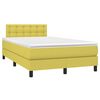 vidaXL Boxspring met matras en LED stof groen 120x200 cm