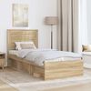 vidaXL Bedframe met hoofdeinde Sonoma 90 x 190 cm Massief grenenhout