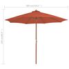 vidaXL Parasol met houten paal 300 cm terracotta