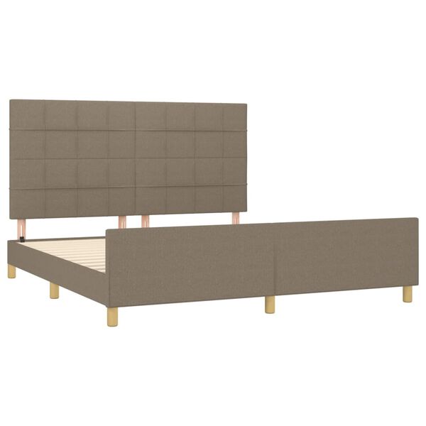 vidaXL Bedframe zonder matras stof taupe 180x200 cm