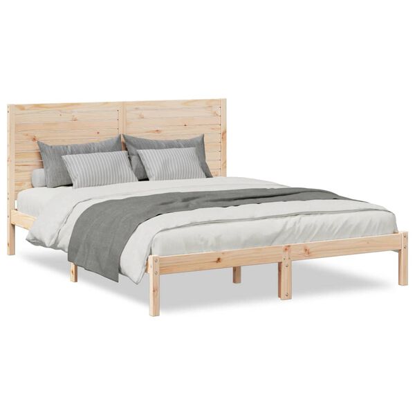 vidaXL Bedframe extra lang zonder matras massief hout 140x220 cm