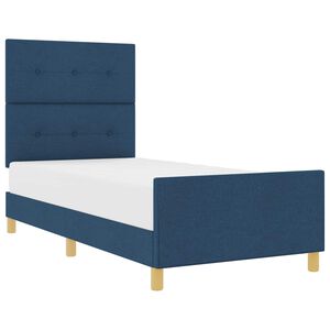 vidaXL Bedframe met hoofdeinde Blauw 90 x 200 cm Stof