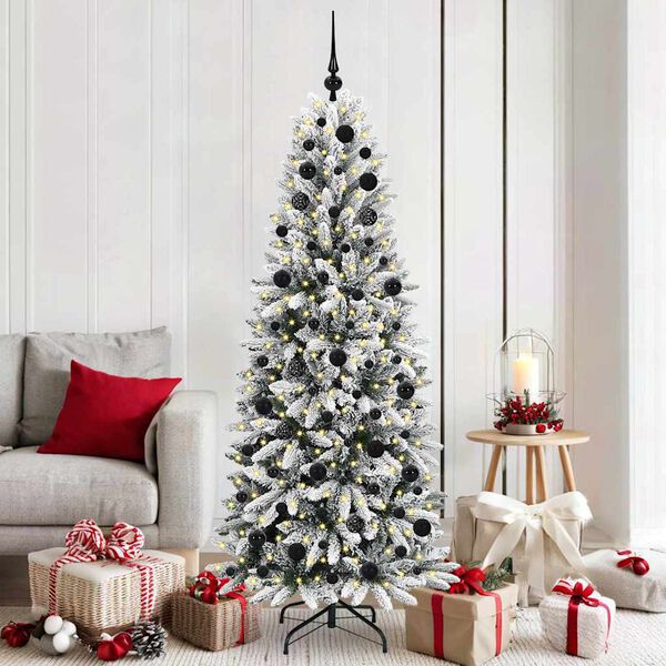 vidaXL Kunstkerstboom Wit 180 cm PVC en Plastic en Staal en PE