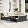 vidaXL Tuin Sofa Set met kussen met opslag 9 pcs Zwart Poly riet