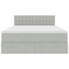 vidaXL Opslag bed met matras Lichtgrijs 140 x 190 cm Fluweel