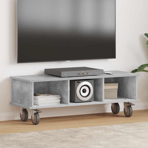vidaXL TV-standaard Beton Grijs 100 x 35 x 35 cm Bewerkt hout