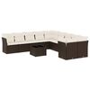 vidaXL 11-delige Loungeset met kussens poly rattan bruin