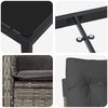 vidaXL Tuin eettafelset met kussen 7 pcs Grijs poly rattan