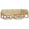 vidaXL Buiten bankenset 7 pcs Wit en Beige Massief Acaciahout