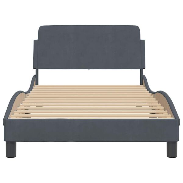 vidaXL Bedframe "Dover" 100x200 cm fluweel donkergrijs