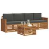 vidaXL Sofa-Sets 5 pcs Natuurlijk en Antraciet Massief Acaciahout