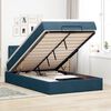 vidaXL Bed poef met matras en LED's 120x190 cm fluweel donkerblauw