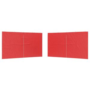 vidaXL Party Tent Zijwand 2 st 400 x 195 cm Rood PE en staal