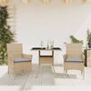 vidaXL 3-delige Tuinset met kussens poly rattan en glas beige