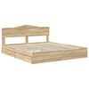 vidaXL Opslag bed met lade Sonoma Eiken 180 x 200 cm Bewerkt hout