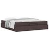 vidaXL Bedframe met matras met matras 2 pcs Tan Stof