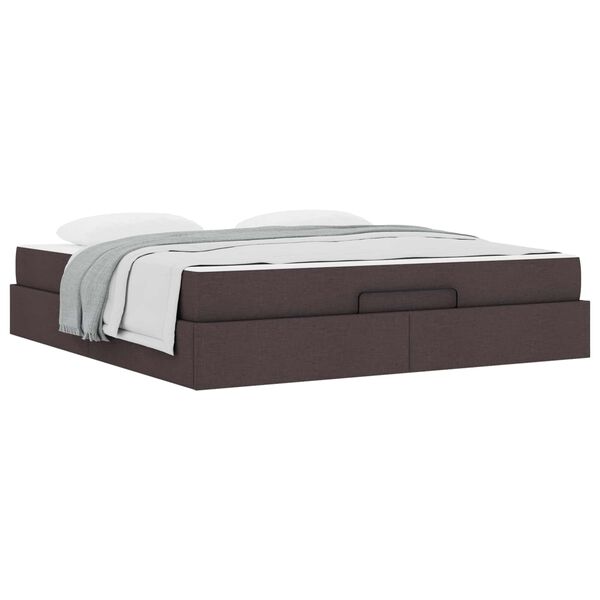 vidaXL Bedframe met matras met matras 2 pcs Tan Stof