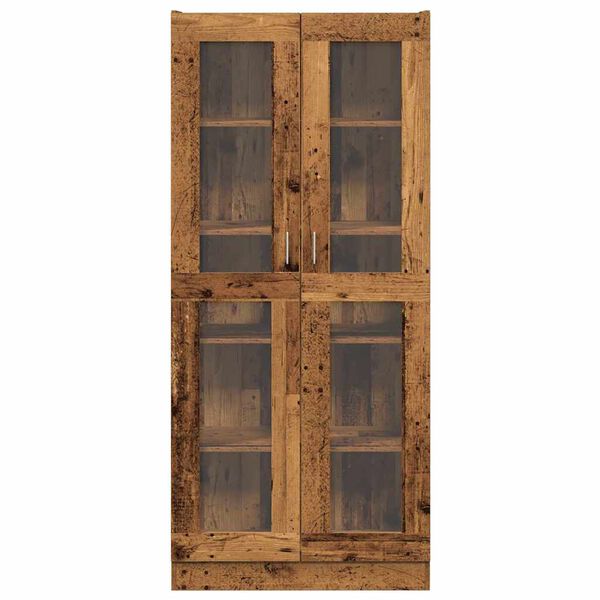 vidaXL Hoge kast 82,5x30,5x185 cm bewerkt hout oud houtkleurig