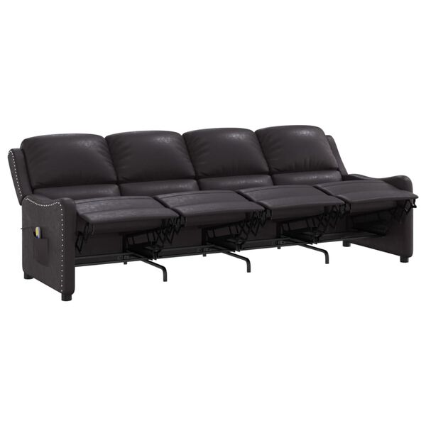 vidaXL Massagestoel 4-zits verstelbaar glanzend kunstleer zwart