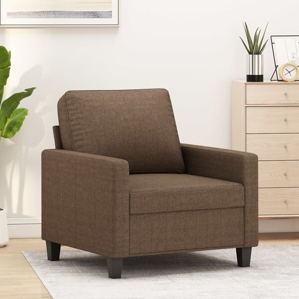 vidaXL Fauteuil 60 cm stof bruin