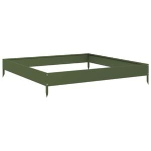 vidaXL Plantenbak verhoogd 100x100x18,5 cm staal olijfgroen