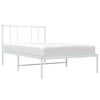 vidaXL Bedframe met hoofdbord metaal wit 90x200 cm