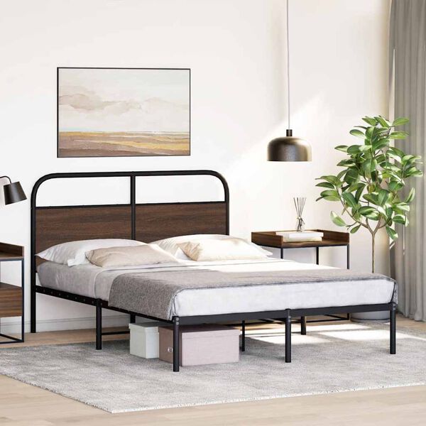 vidaXL Bedframe zonder matras bewerkt hout bruin eikenkleur 140x200 cm