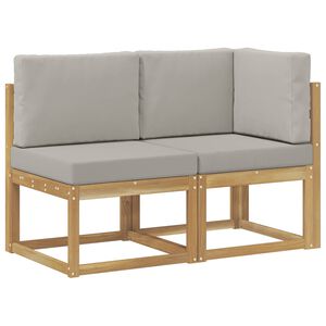 vidaXL Outdoor Midden- en Hoeksalon 2 Stuk Wit Massief Acaciahout