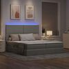 vidaXL Bed met LED-striplichten Lichtgrijs 200 x 200 cm Stof