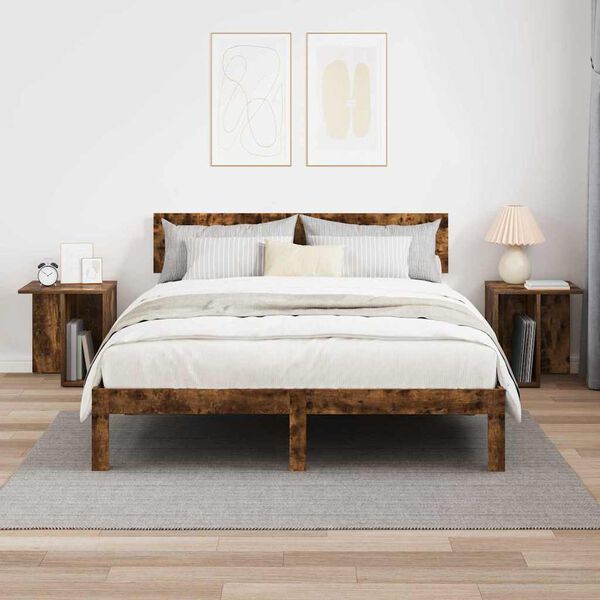 vidaXL Bijzettafel 2 pcs Gerookt eiken 37 x 32 x 40 cm Bewerkt hout