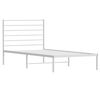 vidaXL Bedframe met hoofdbord zonder matras metaal wit 75x190 cm