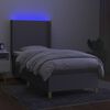 vidaXL Boxspring met matras en LED stof lichtgrijs 80x200 cm