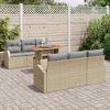 vidaXL Tuin Sofa Set met kussen 7 pcs beige en lichtgrijs
