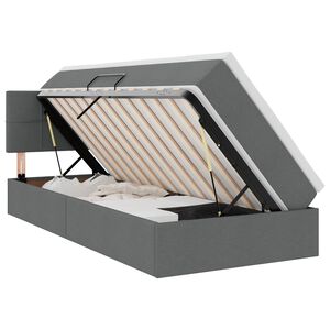 vidaXL Opbergbed met LED met matras Donkergrijs 90 x 190 cm Stof