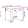 vidaXL Salontafel O-frame 50x50x35 cm massief grenenhout en staal