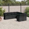vidaXL 8-delige Loungeset met kussens poly rattan zwart