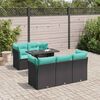 vidaXL 6-delige Loungeset met kussens poly rattan acacia zwart