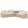 vidaXL Bankstel 7 st Beige en Cr&egrave;me Wit Poly Rattan en Staal