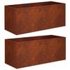 vidaXL Plantenbak 2 st Roestkleurig 80 x 40 x 40 cm weervast staal